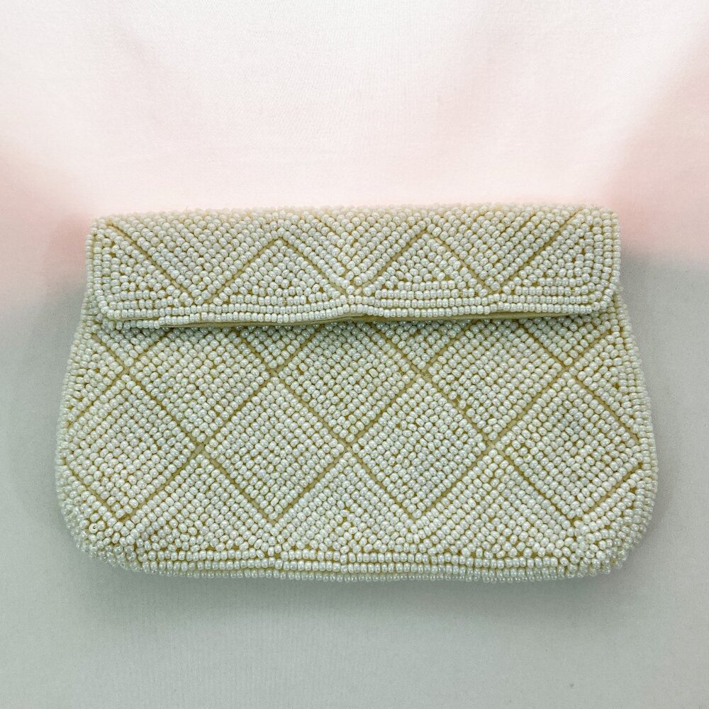 Vintage Beaded Clutch Purse Bag by Debbie Handmade in Japan